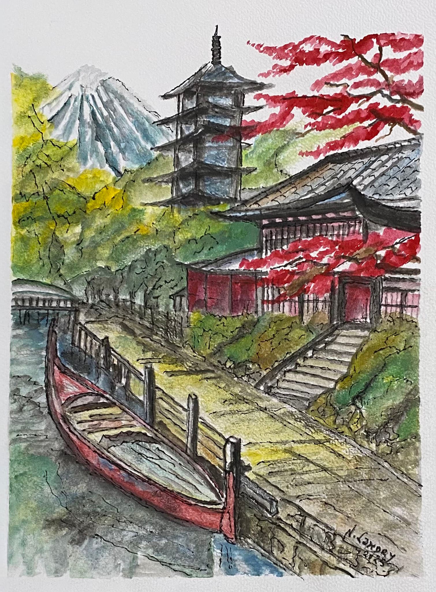 Asian Temple Mountain Landscape