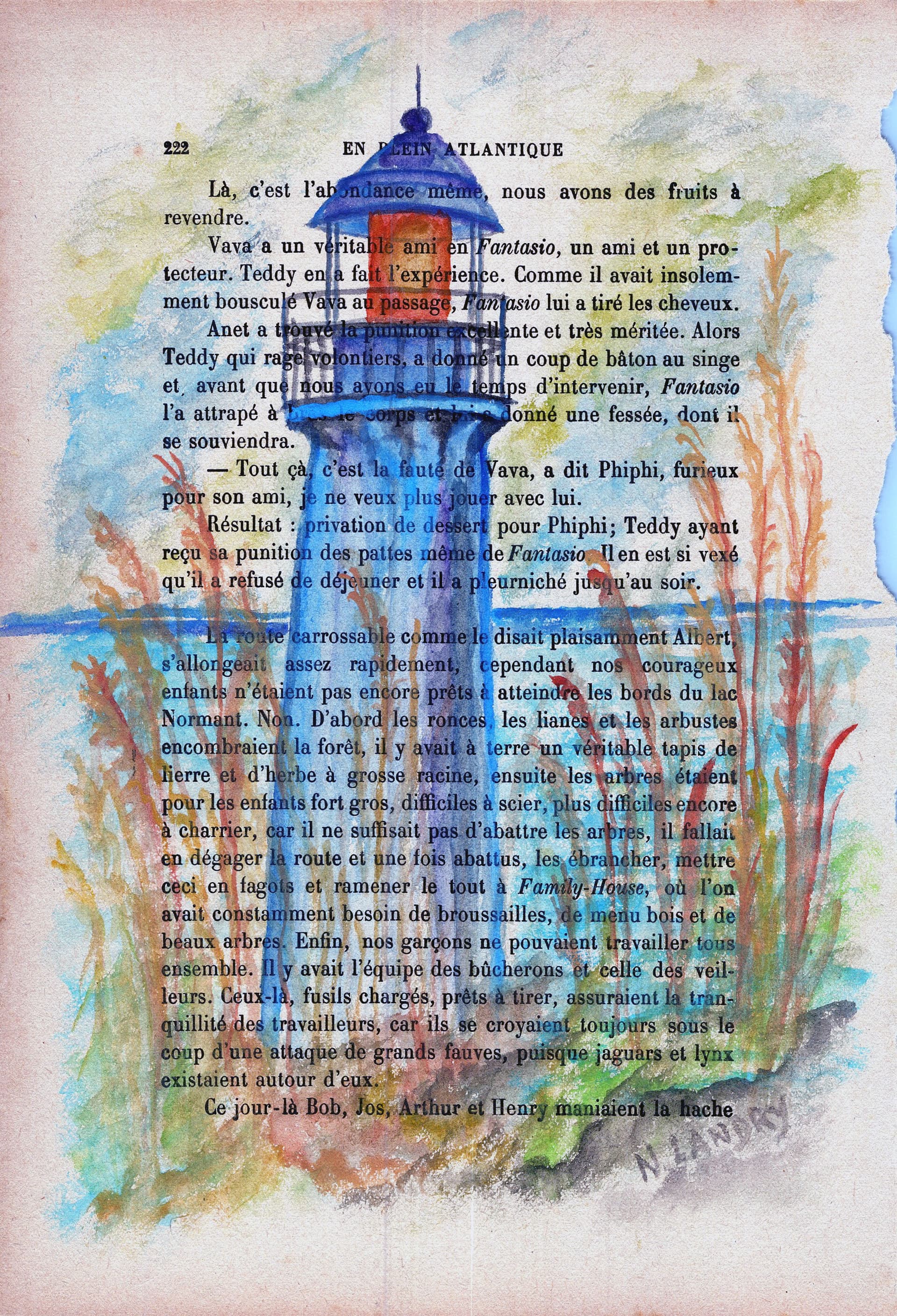 Lighthouse on Book Page