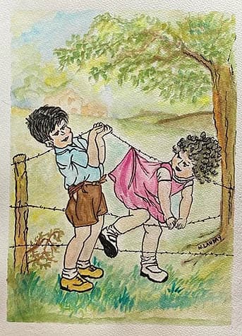 Children Jumping Fence