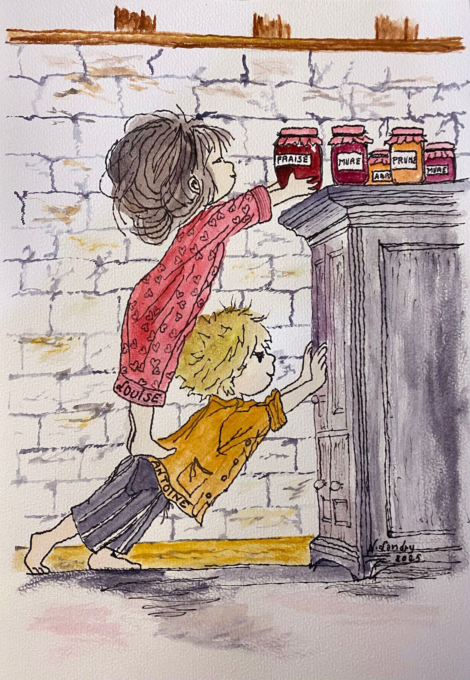 Children Reaching for Jam Jars