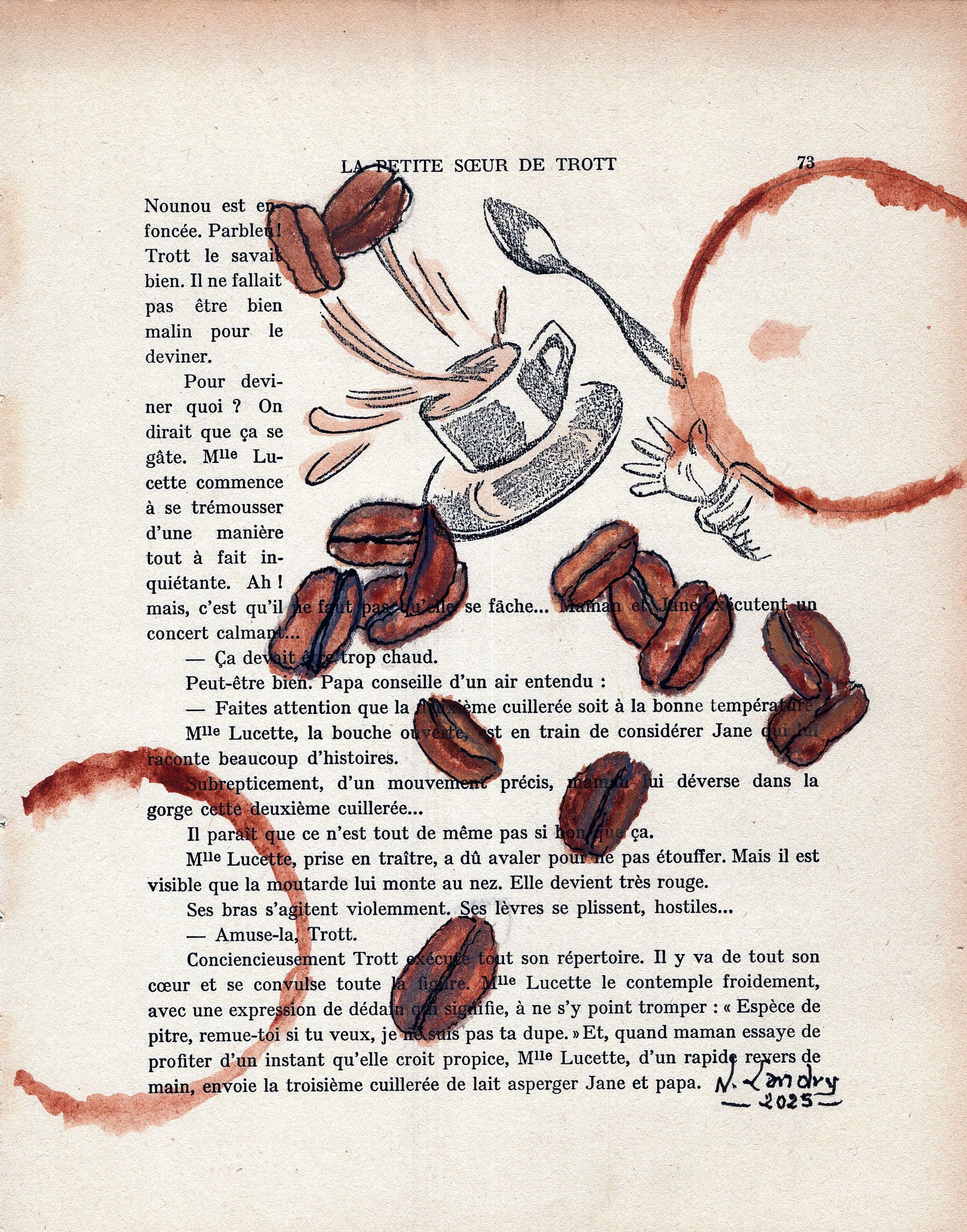 Coffee Stain on Book Page