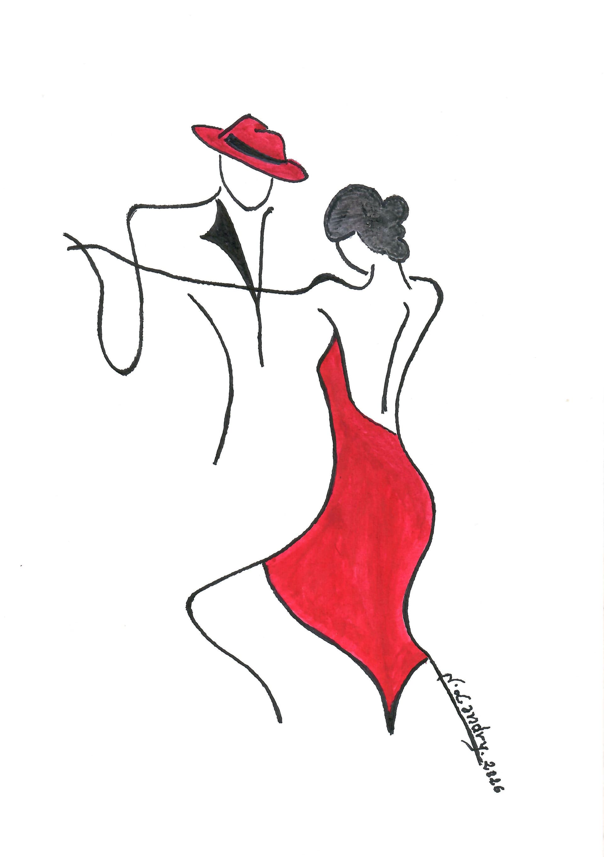 Fashion Sketch: Red Swimsuit