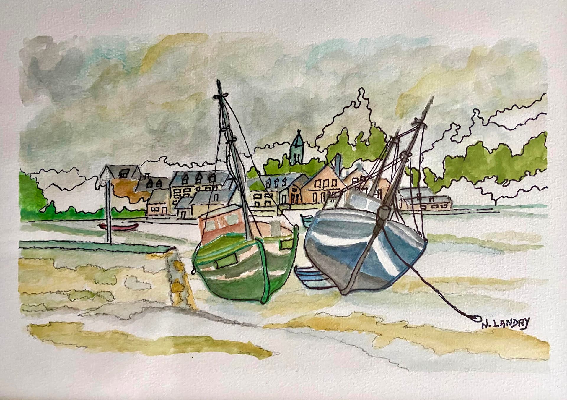 Fishing Boats in Harbor Village