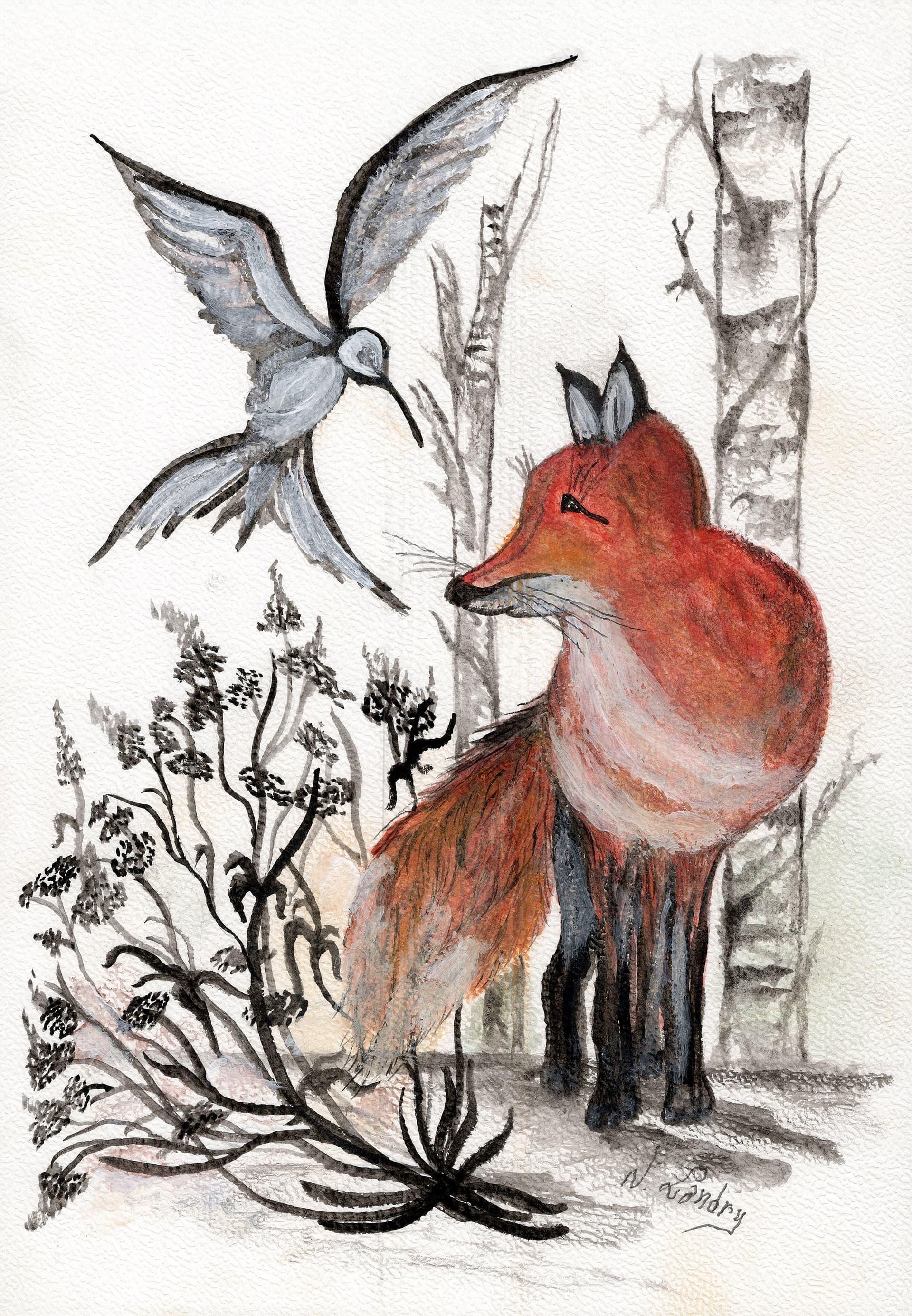 Fox and Birds