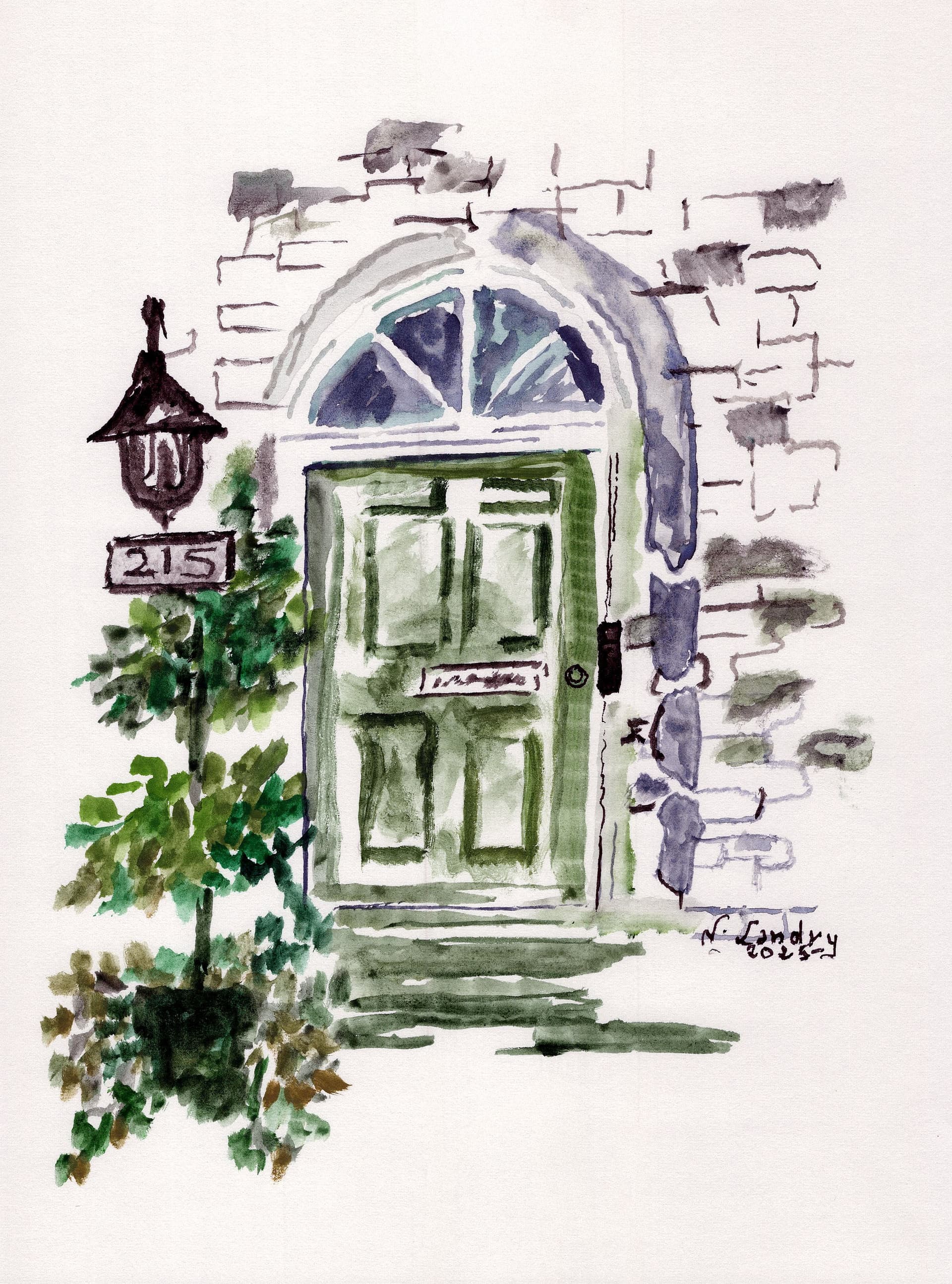 Cottage with Green Door