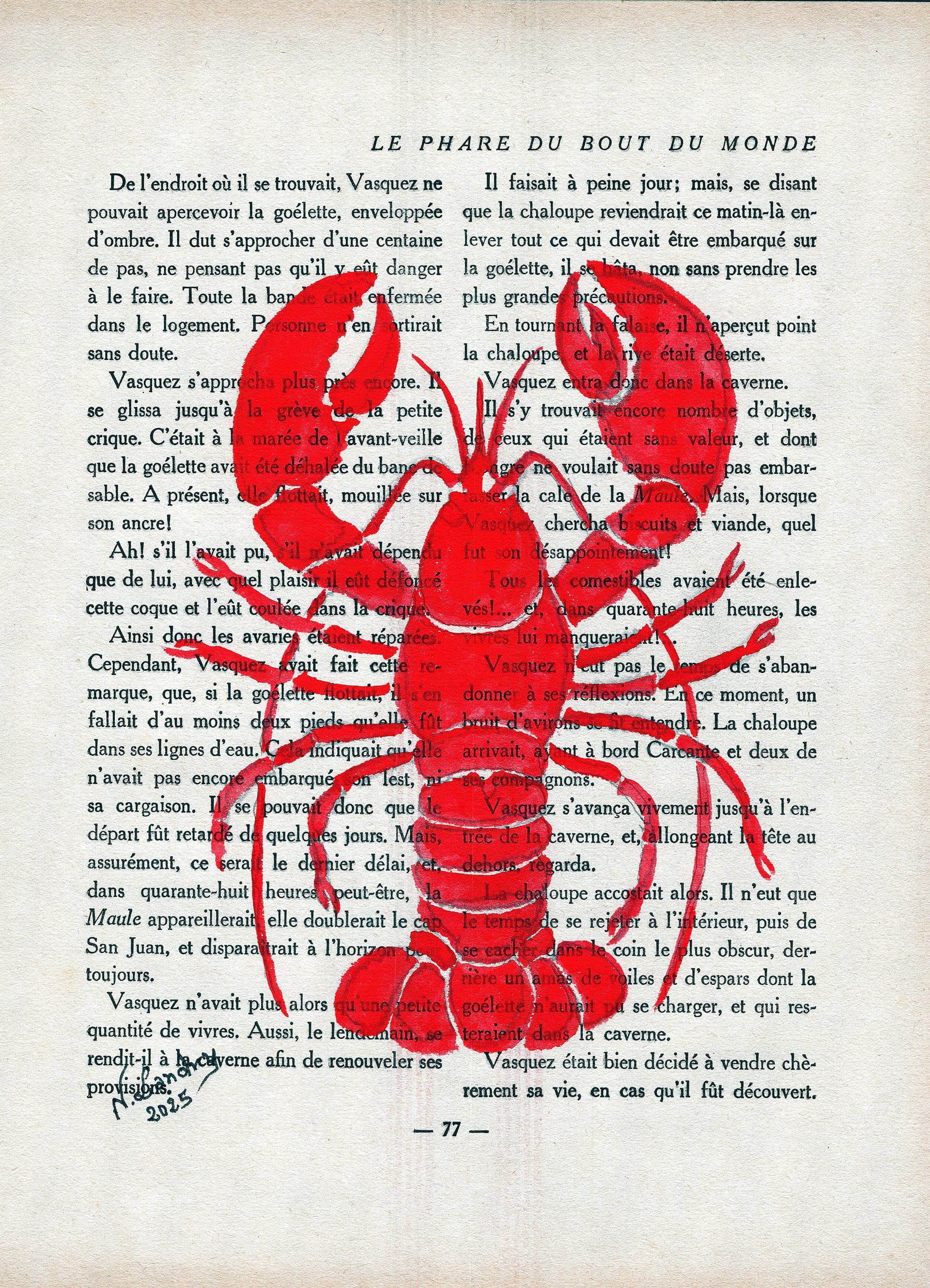 Red Lobster on Book Page