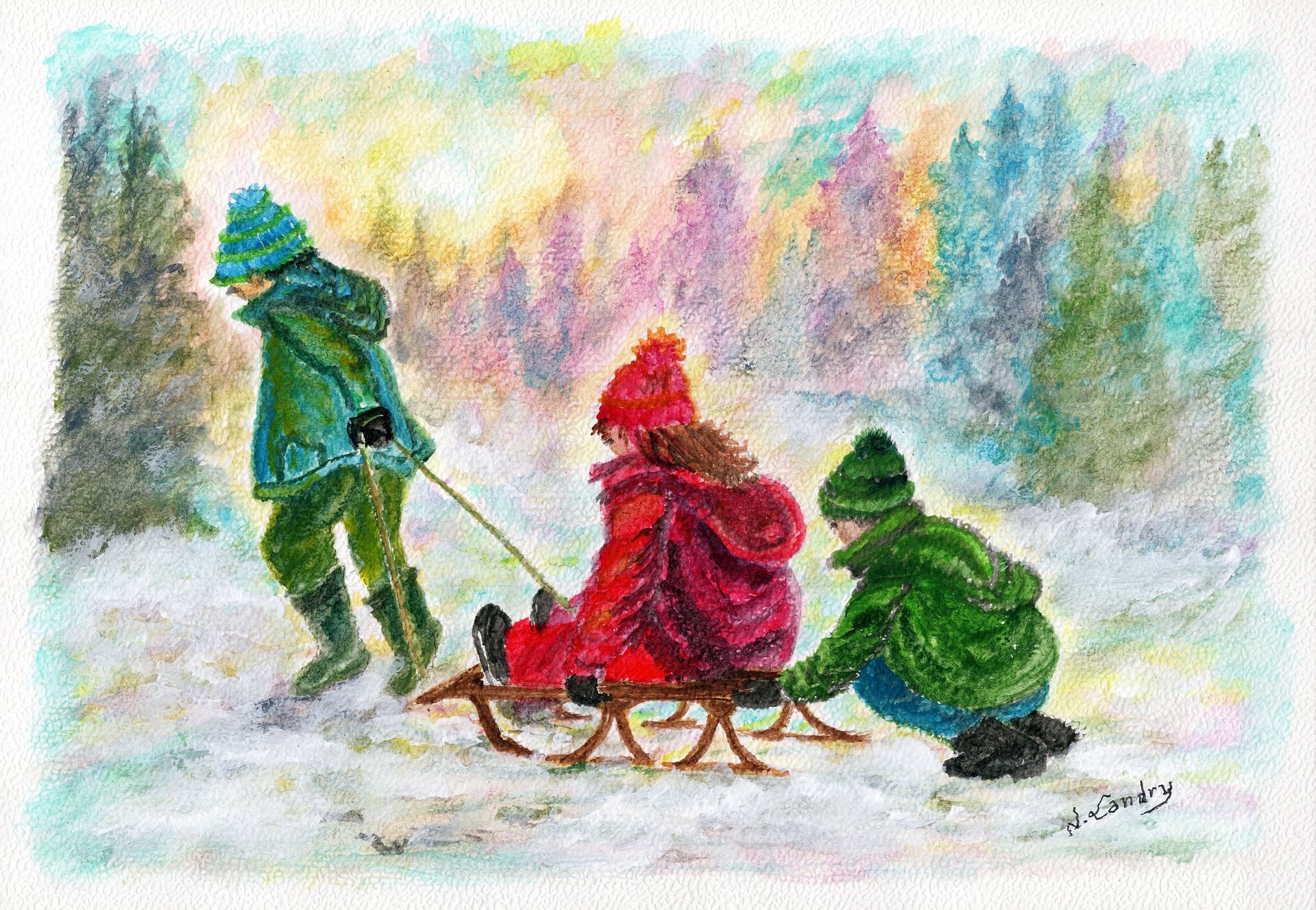 Red Rose with Green Leaves