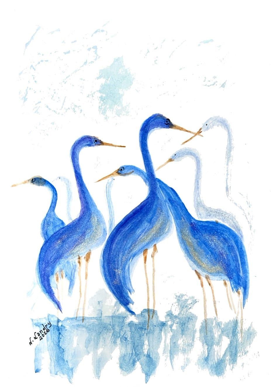 Blue Wading Birds